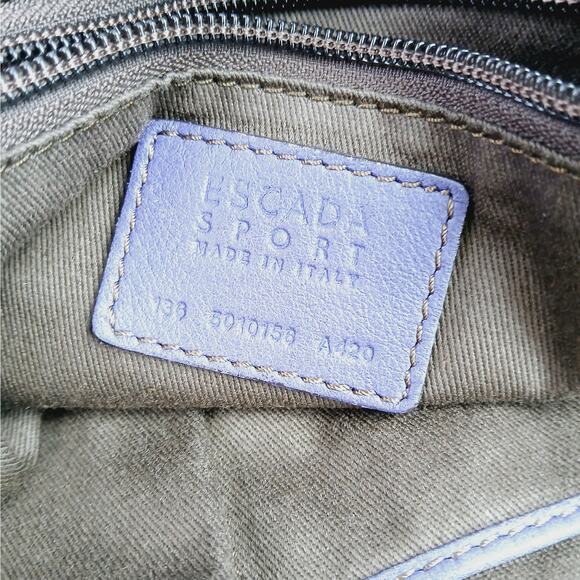 ESCADA Sport LG Buttery Leather Purple Double Strap Tote Shoulder Bag Satchel - Picture 8 of 12